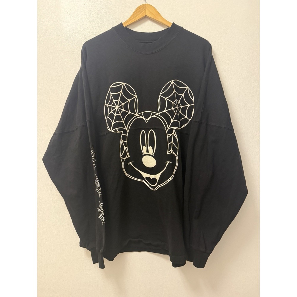 Mickey Mouse Halloween Spider Webs BOO Disney Parks Spirit Jersey Adult Sz XL